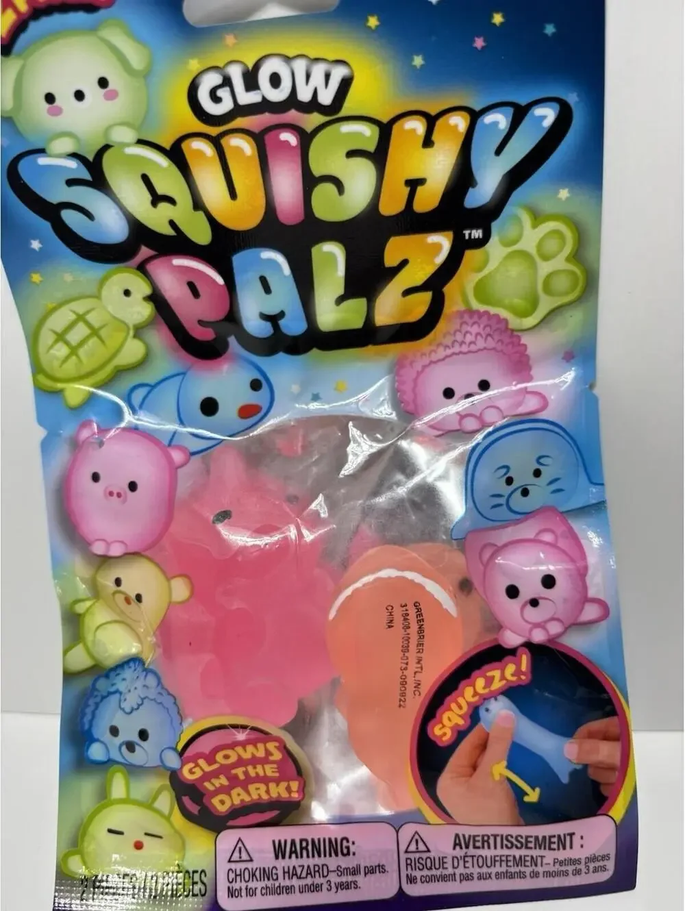 Glow Squishy Palz 2 Pack Jiggly Animal Jiggle Pets Glow in Dark Sensory Toy